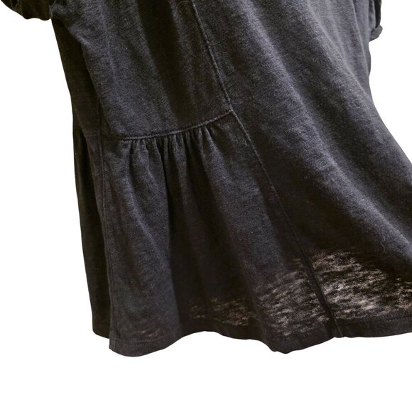 Madewell Womens Black Linen Peplum Top Size XL - Picture 9 of 11